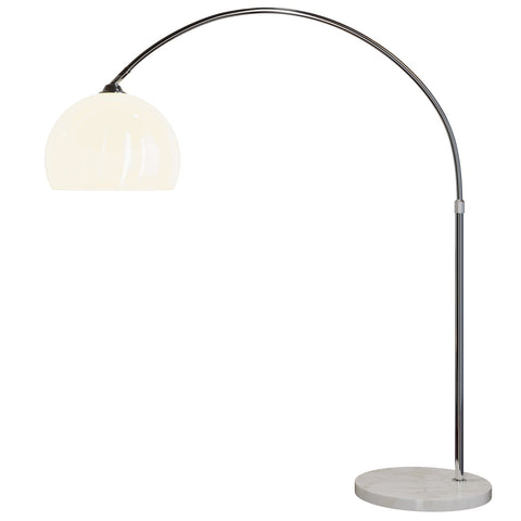 Rootz Arc Lamp - Whiteh Marble Base - Standing Lamp - Floor Lamp - Adjustable - 220 cm