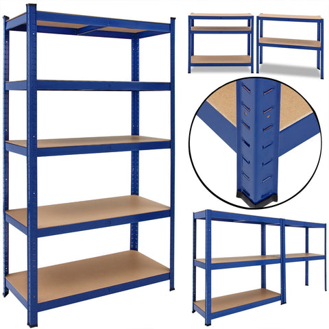 Rootz Shelving Unit - Storage Rack - Whiteh Powder Coated Metal - Shelves - Storage Space - 180 x 90 x 40 cm