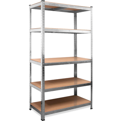 Rootz Storage Rack - Shelving Unit - Whiteh Galvanized Metal - Shelves - Storage Space - 170 x 75 x 30 cm
