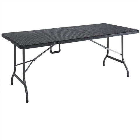 Rootz Folding table - Dining table - Picnic table - Foldable - Foldable - Tabletop Whiteh Practical Suitcase Function - 180 x 75 x 73 cm
