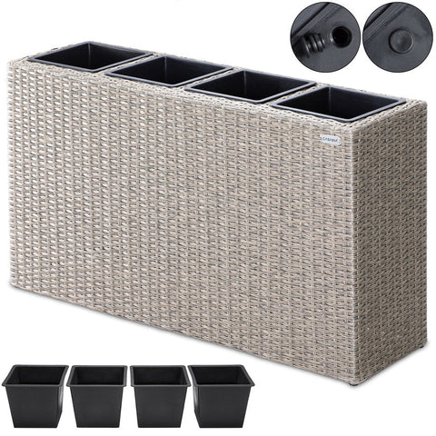 Rootz Flower Box - Bloempotten - Binnenpotten - 4 Potten - Stijlvol Design - Polyrattan