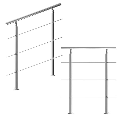 Rootz Banister - Railing - Handrail - Stainless Steel - 100 cm