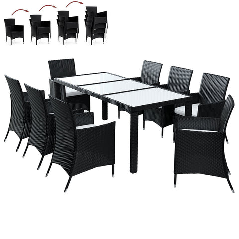 Rootz Sitzgruppe - Garten - Terrasse - Sitzgruppe - Polyrattan - 17-teilig - Gartenmöbel-Set