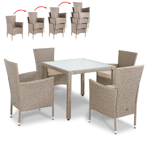 Rootz Sitzgruppe - Garten - Terrasse - Sitzgruppe - Polyrattan - 9-tlg