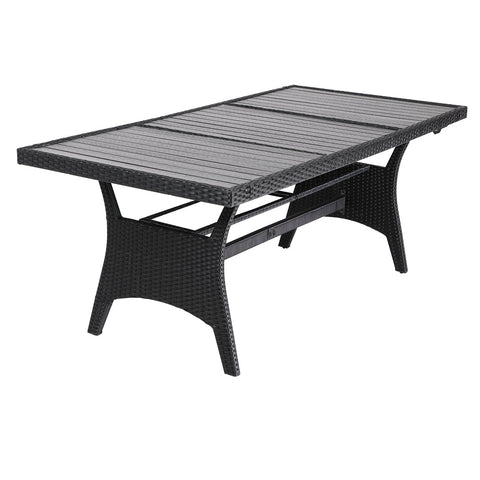Rootz Gartentisch - WPC Tisch - Polyrattan - Gartenmöbel - 190 x 70 x 75 cm