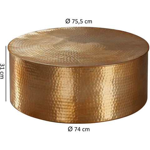Rootz Aluminum Coffee Table - Side Table - Gold - 75 x 31 x 75 cm