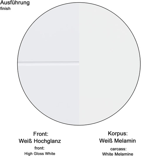 Rootz Bathroom Cabinet - High Cabinet with Open Compartment - High Gloss - 37 x 190 x 31 cm