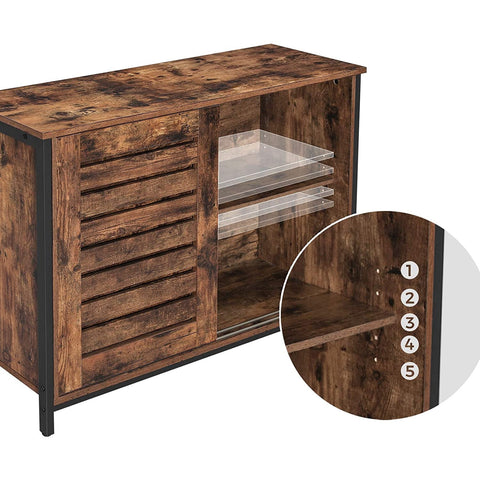Rootz Storage Cabinet - Chest of Drawers - Industrial Cabinet - Sideboard - Cabinet with 2 Shelves and 2 Doors - 100 x 35 x 70 cm (LxWxH)