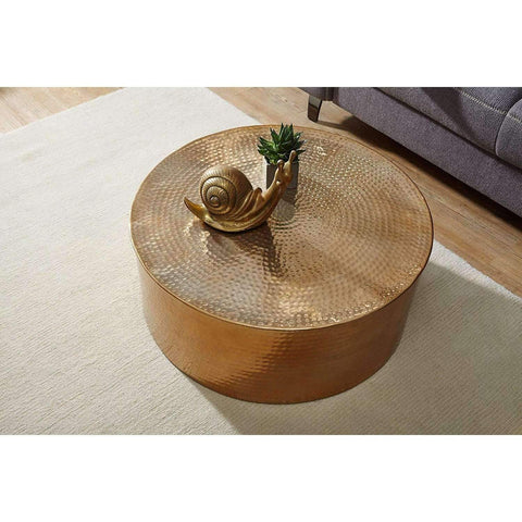 Rootz Aluminum Coffee Table - Side Table - Gold - 75 x 31 x 75 cm