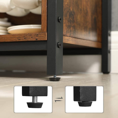 Rootz Storage Cabinet - Chest of Drawers - Industrial Cabinet - Sideboard - Cabinet with 2 Shelves and 2 Doors - 100 x 35 x 70 cm (LxWxH)