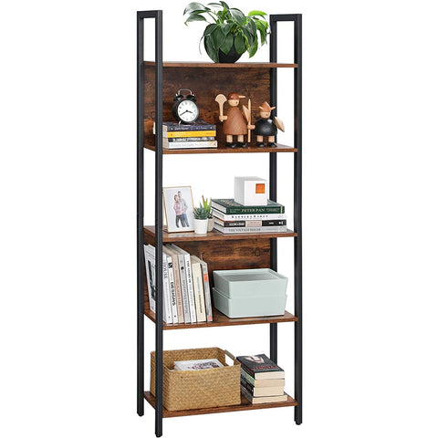 Rootz Keukenkast - Boekenkast Industrieel - Kasten - Ladderkast 5 Lagen - 62 x 24 x 165 cm