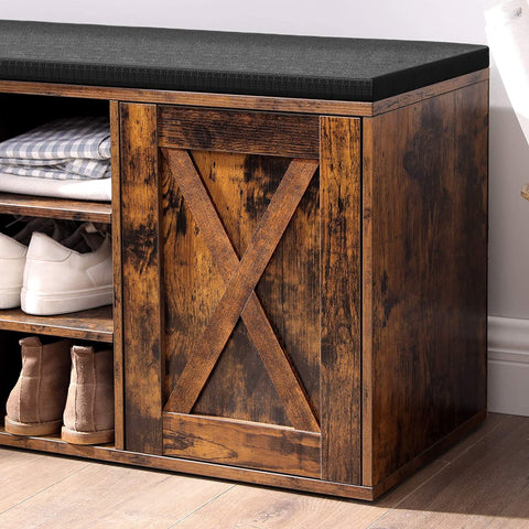 Rootz Shoe Rack - Shoe Cabinet - 11 Pairs of Shoes - Bench - 110 x 30 x 48 cm