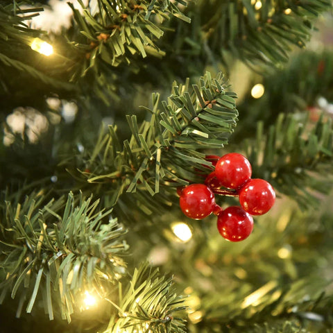 Rootz Kerstboom - Kunstkerstboom - Kerstdecoratie - Kerstboom Met Bessen - Groen - 63 cm x 63 cm x 180 cm