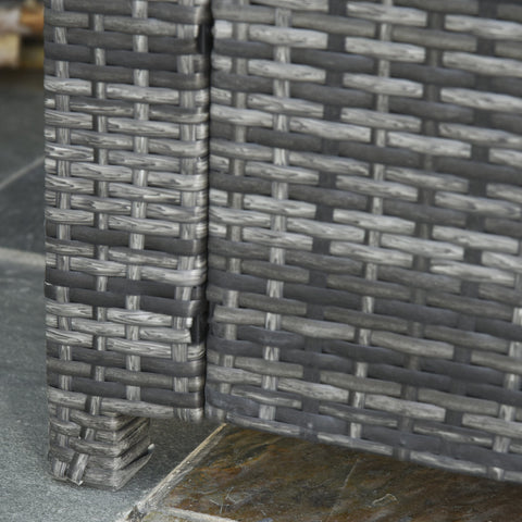 Rootz Sofa - 3-Seater Lounge Sofa - Poly Rattan Sofa - Metal - Grey