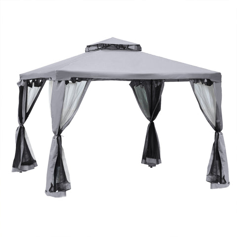 Rootz Garden pavilion - Party tent - 4x Side walls - Polyester - Gray - 294 x 294 x 265 cm
