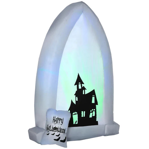 Rootz Gravestone - Inflatable Garden Decoration - Halloween Decoration With Light Projection And Blower - 1.50 x 0.90 x 2.10 m