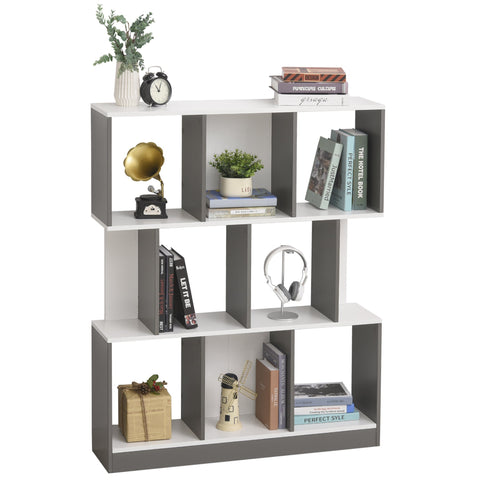Rootz Bookcase - Book wall - MDF - Office shelf - Archive shelf - Gray / White