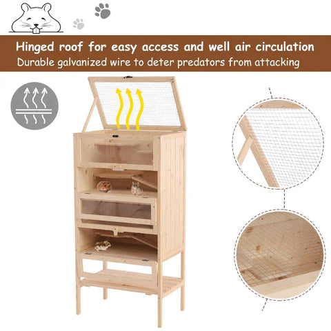 Rootz Kleintierkäfig – Tierstall – Nagetierkäfig – Meerschweinchenkäfig – Hamsterkäfig – Naturholz