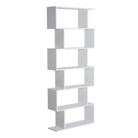Rootz Bookcase - Folding Screen - Chipboard - 6 Sections - Bookshelf - White