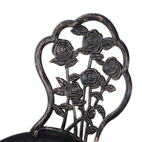 Rootz Garden Set - 3-Part - Table - 2 Chairs - Garden Furniture - Seating Group - Metal - Aluminum - Bronze