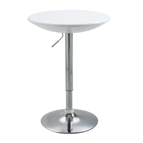 Rootz Bar Table - Modern Dining Table - Height-adjustable Bistro Table - Bar Table - Counter Table - Desk - Round Metal - ABS Paint - White - Diameter 61 x 76-97 cm