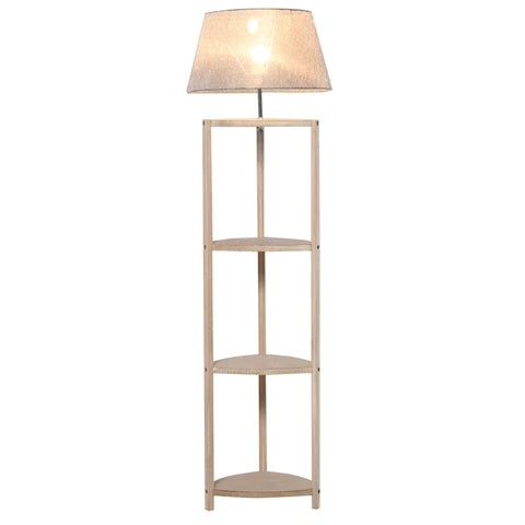Rootz Floor Lamp - Lampshade - Lamp Shelf - Living Room - Bedroom - Grey - 46 x 46 x 158.5 Cm