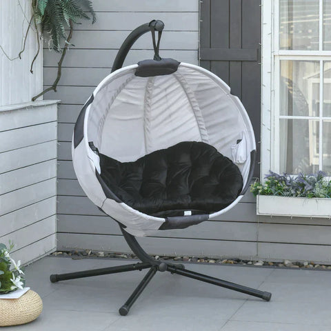 Rootz Hanging Chair - With Frame - Football Design Hanging Swing - Hanging Chair - With Cushion
