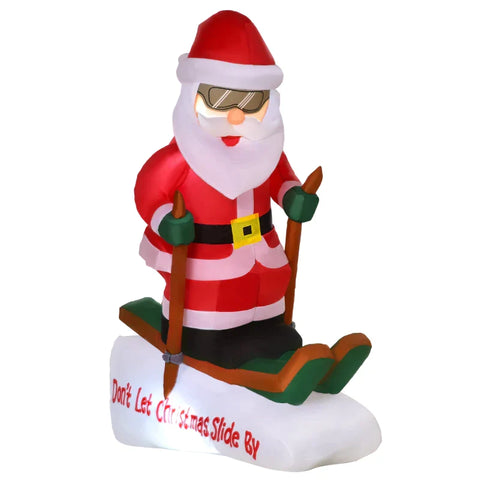 Rootz Inflatable Santa Claus - Christmas Decoration with Lights - Gardens Decoration - Fast Deflating - Automatic Inflation - Weatherproof - Polyester - 85 x 45 x 124 cm