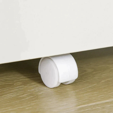 Rootz Mobiele container - Archiefkast met 2 Laden met Slot - Kast met Hangstangen - 5 wielen - Thuis - Kantoor - Studie - Naturel + Wit - 47 cm x 39,5 cm x 62 cm