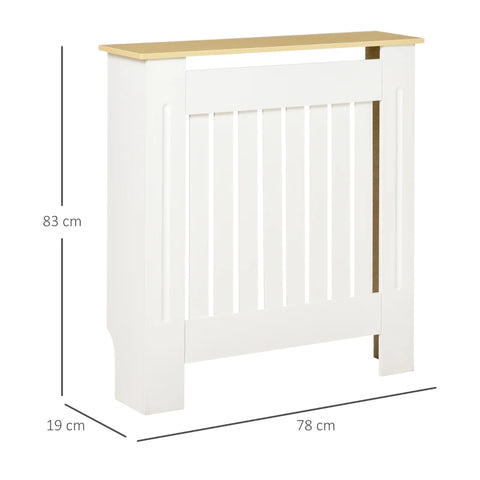 Rootz Radiator Cover - Living Room - Office - Removable MDF - White/Oak - 78 x 19 x 83 cm
