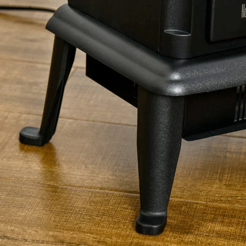 Rootz Electric Fireplace - Fireplace - Realistic Fire - Infrared Heating - Up To 32° C - Remote Control - Black - 42.2 x 27.2 x 57cm