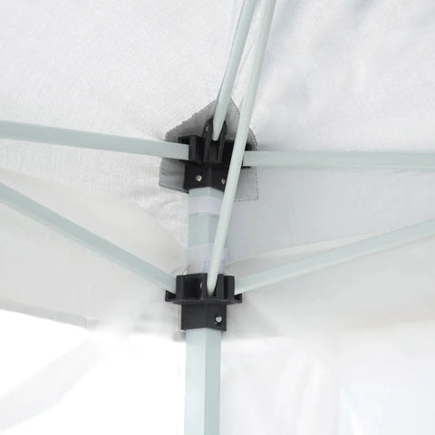 Rootz Folding Gazebo - Gazebo with 4 Side Walls - Window - Marquee with UV Protection - Garden Tent with Carry Bag - Patio - Steel - Oxford - White - 2.95 x 2.95 m