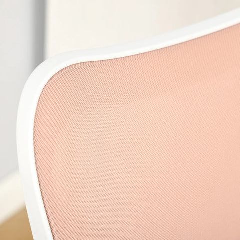 Rootz Office Chair - Swivel Chair Without Armrests - Height Adjustable Foam - ABS Metal - White/Pink - 46 x 51 x 78-87.5 cm