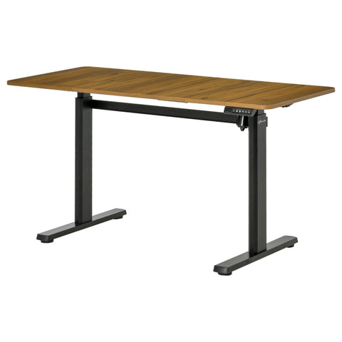 Rootz Electric Computer Desk - Computer Desk - Standing Desk - Height Adjustable Desk - Brown - 140cm x 60cm x 72-122cm