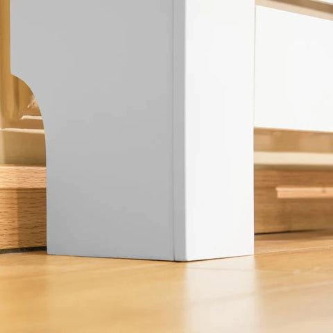 Rootz Radiator Cover - Heater Cover - White - 202 cm x 19 cm x 82.5 cm