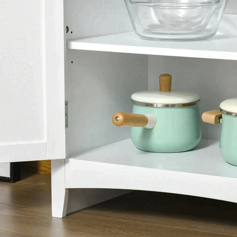 Rootz Kitchen Cabinet - Display Cabinet - Storage Cabinet - Cabinet - White - 68.6W x 40D x 164Hcm