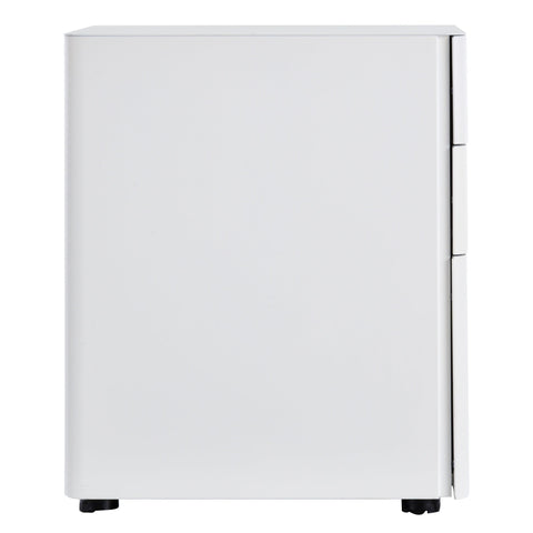 Rootz File Cabinet - Drawer Unit - Steel - Office Cabinet - Including Locker - White