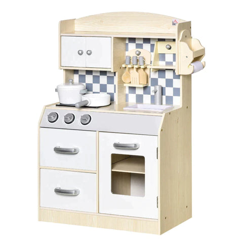 Rootz Children's Kitchen Playset - Children's Kitchen - Wooden Kitchen - Kitchen Toys - 54.5 x 29 x 80 cm