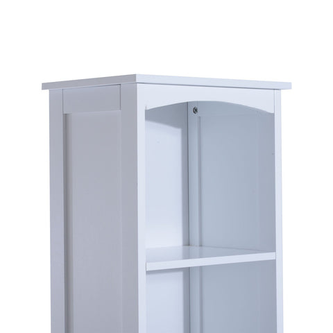 Rootz Bathroom Cabinet - Bathroom Furniture - 3 Shelves - 34 x 24 x 170 cm - 1 Drawer - 1 Door - High Cabinet - MDF - White