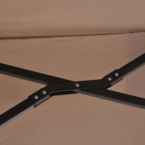 Rootz Double Parasol - Traffic Light Parasol - Garden Parasol - Double Parasol With Crank - Sun Protection - Brown - 440 x 270 x 250 cm