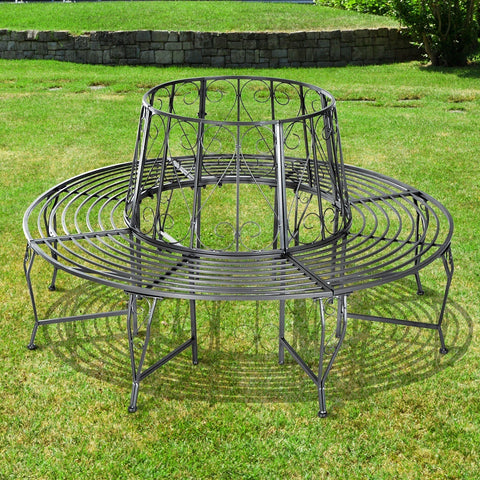 Rootz Tree Bench - Garden Bench - Round Bench - 360 Degrees - Metal - Round - 160 cm Diameter