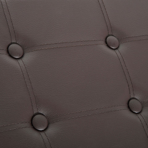 Rootz Wardrobe Rack - Coat Rack - Shoe Bench - Shoe Rack - 1 Hanging Rod - 5 Hooks - Metal - Faux Leather - Black - Brown