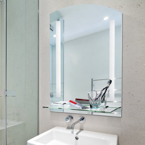 Rootz Bathroom Mirror - Wall Mirror - Mirror - Aluminum - LED Lighting - White Light - Glass - 50 x 4 x 70 cm