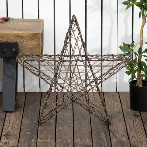 Rootz Weihnachtssternlicht – Weihnachtsbeleuchtung – Set mit 2 Weihnachtssternen – 160 LEDs – wetterfest – Metall – Braun – 80 x 30 x 80 cm