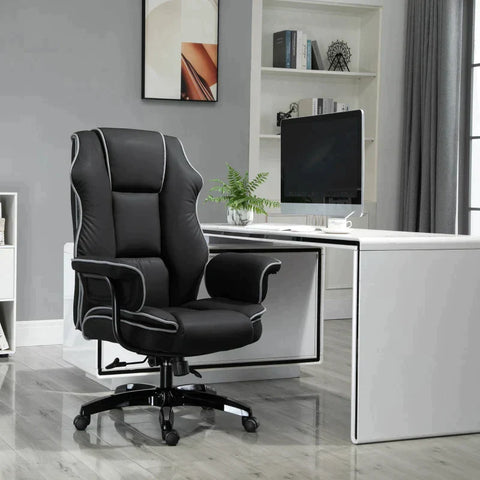 Rootz Office Chair - Desk Chair - Ergonomic Office Chair - Swivel Chair - Armrests - Height-adjustable - Black - 76 x 80 x 118-124 cm