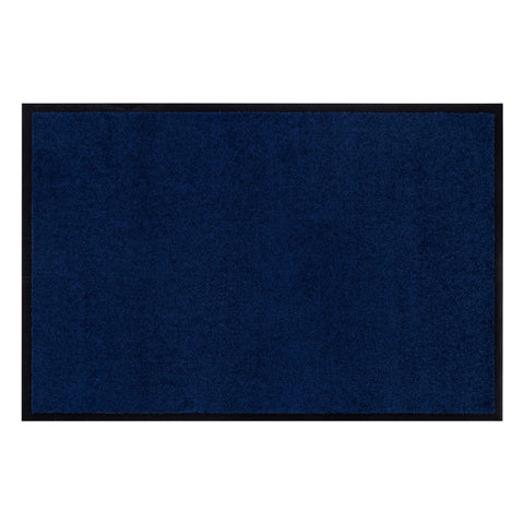 Rootz Doormat - Washable - Rubber Border - Dark Blue - 120 x 80 x 0.5 cm