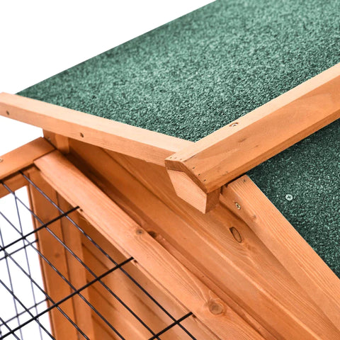 Rootz Small Animal Hutch - Wooden Rabbit Hutch - Rabbit Cage - Pet House - Openable Run & Roof Slide-out Tray - 58" x 37" x 27"