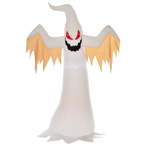 Rootz Halloween Opblaasbare Geest - Opblaasbare Geest - Halloween Decoratie - Met LED's - Wit/Rood - 150 x 80 x 240 cm