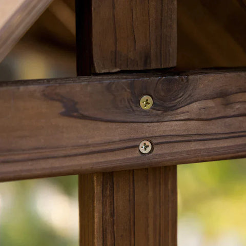 Rootz Raised Bed - Cultivation Bed - Wooden Fountain - Roof Flower Pot - Wishing Well Planter - Brown - 93 x 55 x 137 cm