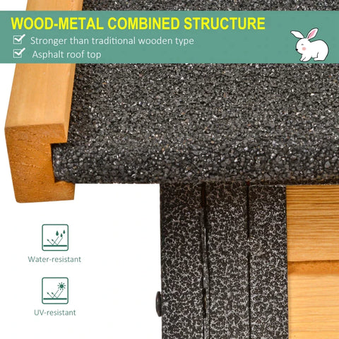 Rootz Konijnenhok - Geel, Zwart - Dennenhout, Metaal - cm x 48,03 cm x 36,22 cm